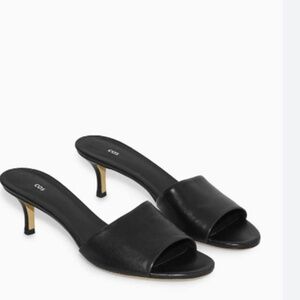 COS Leather Kitten Heel Mules